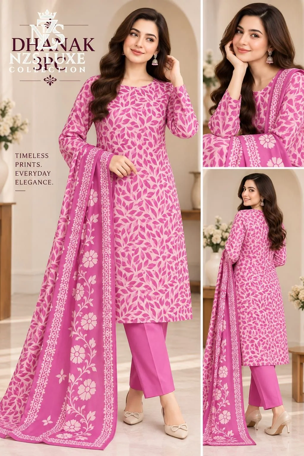 Dhanak Printed Sage Green Lawn 3-Piece unstitched Suit - image 5