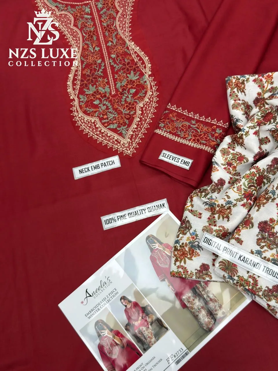 Embroidered Airjet Dhanak 2-Piece unStitched Suit - image 3
