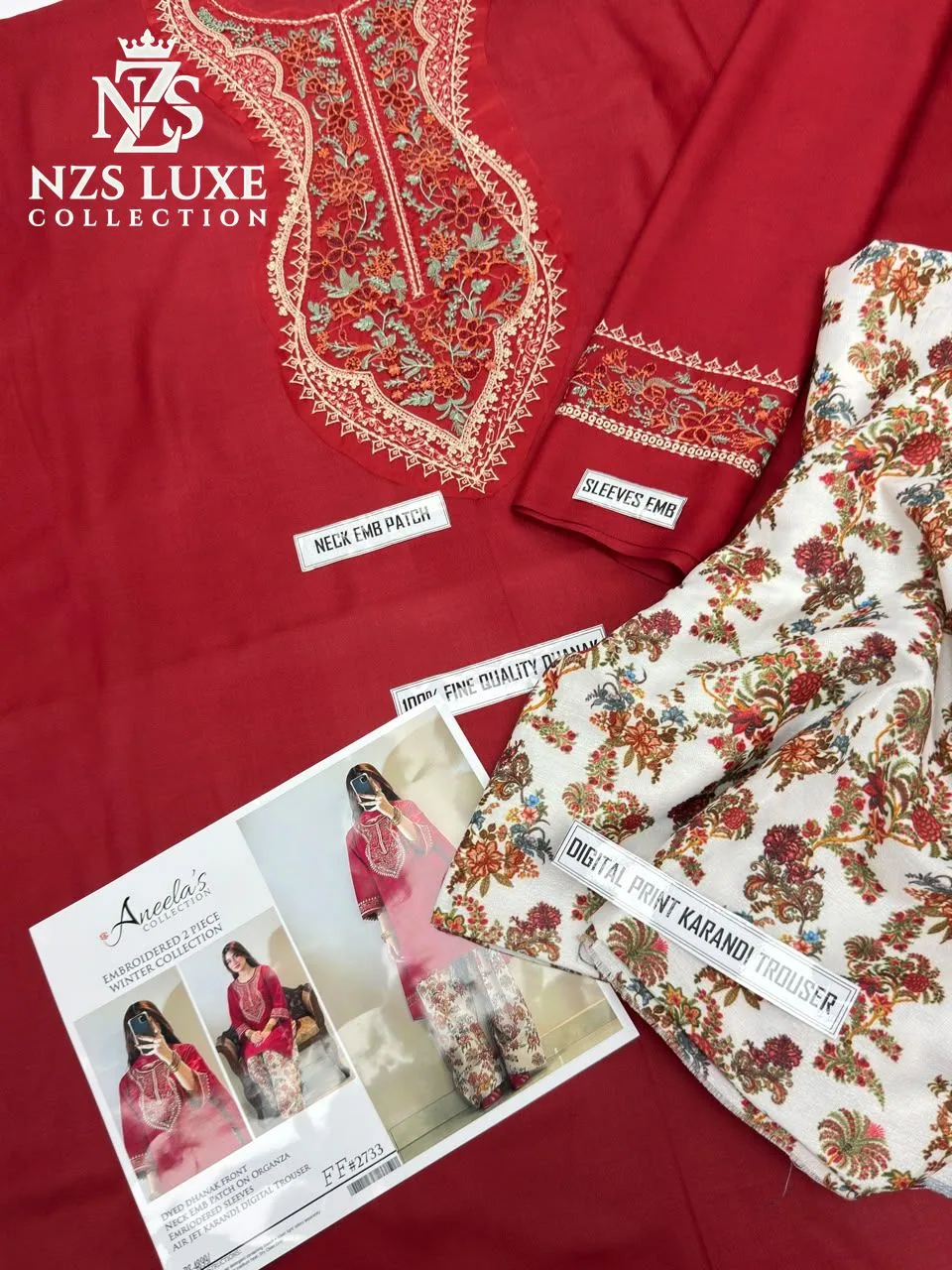 Embroidered Airjet Dhanak 2-Piece unStitched Suit - image 4