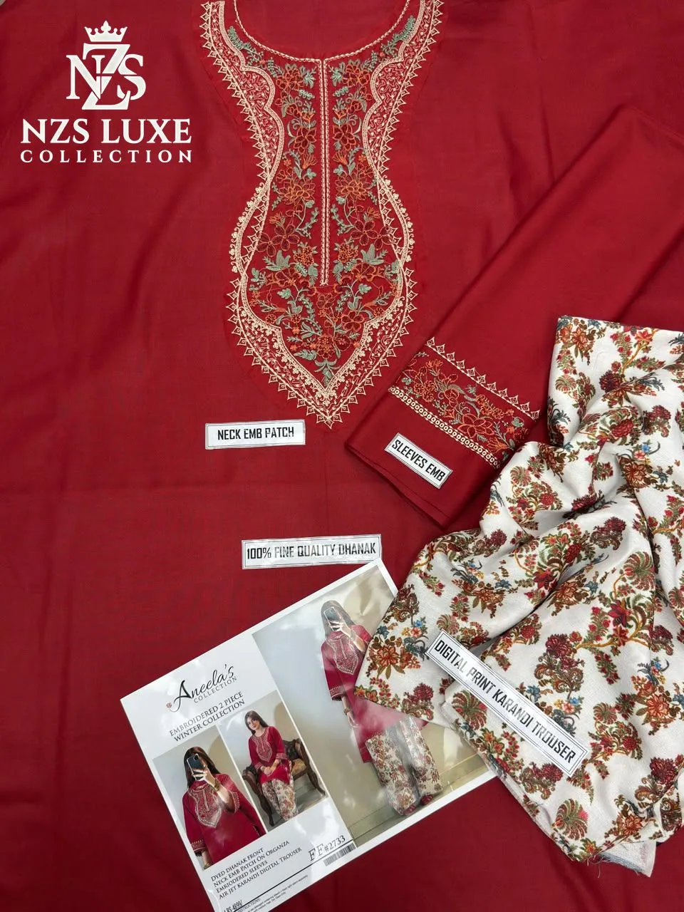 Embroidered Airjet Dhanak 2-Piece unStitched Suit - image 5