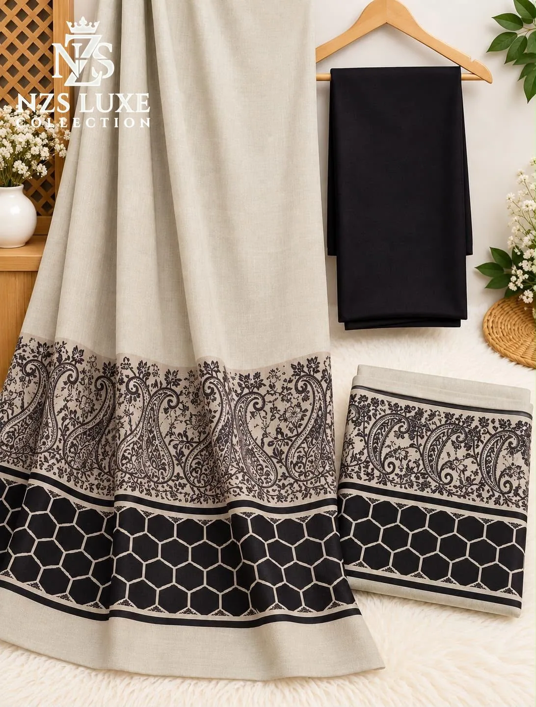 Printed Border 3-Piece unStitched Suit - image 2