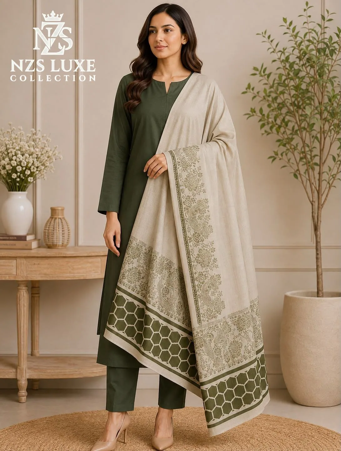Printed Border 3-Piece unStitched Suit - image 3