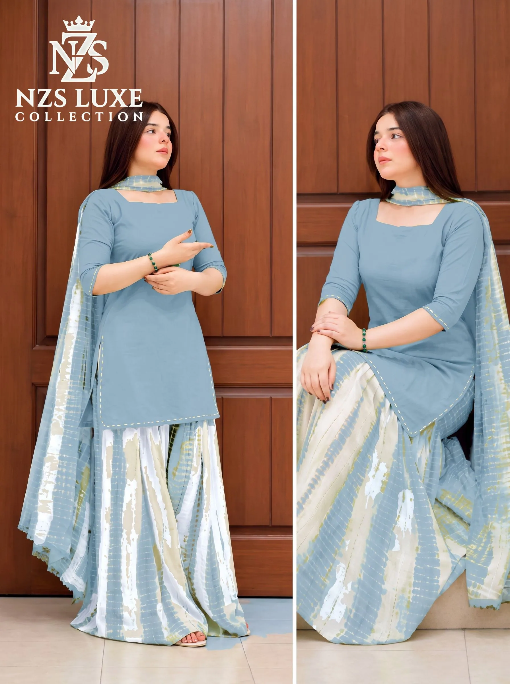 Digital Printed Linen 3-Piece unStitched Suit in Mint Green - image 3