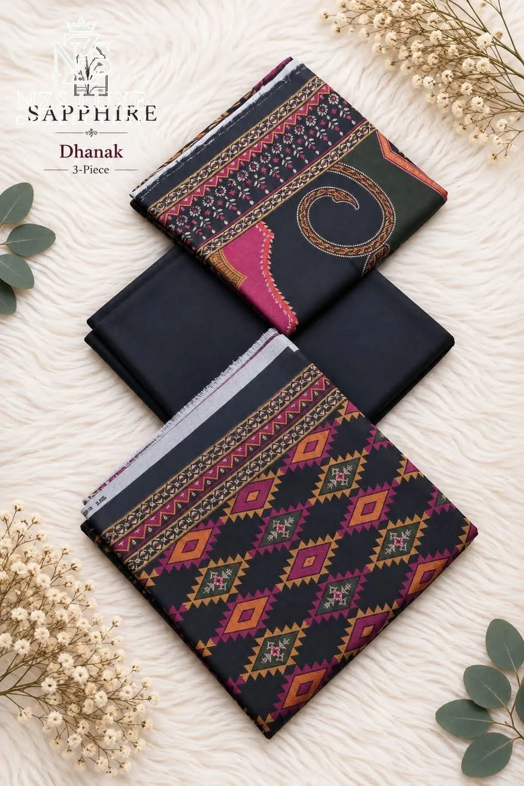 Printed Dhanak 3-Piece unStitched Suit - image 5