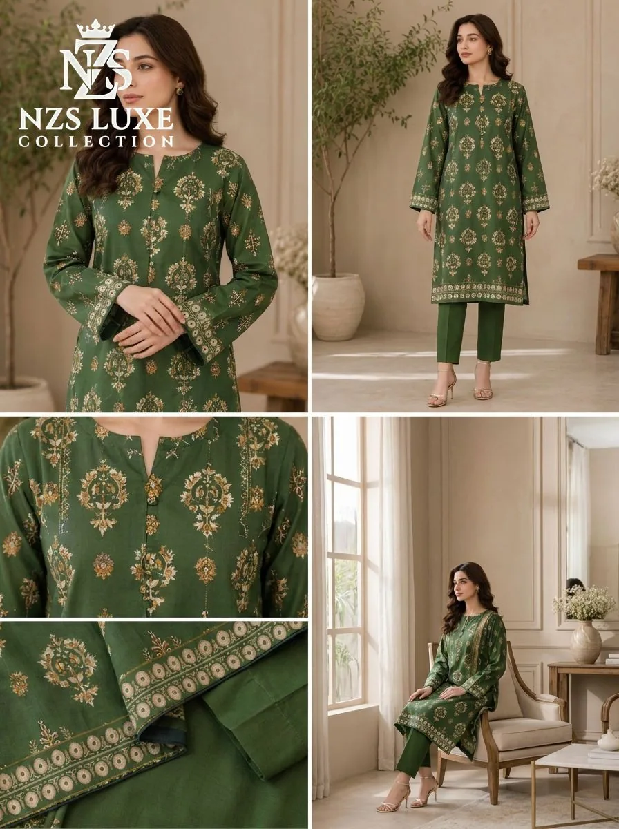 Printed Dhanak 3-Piece unStitched Suit - image 4