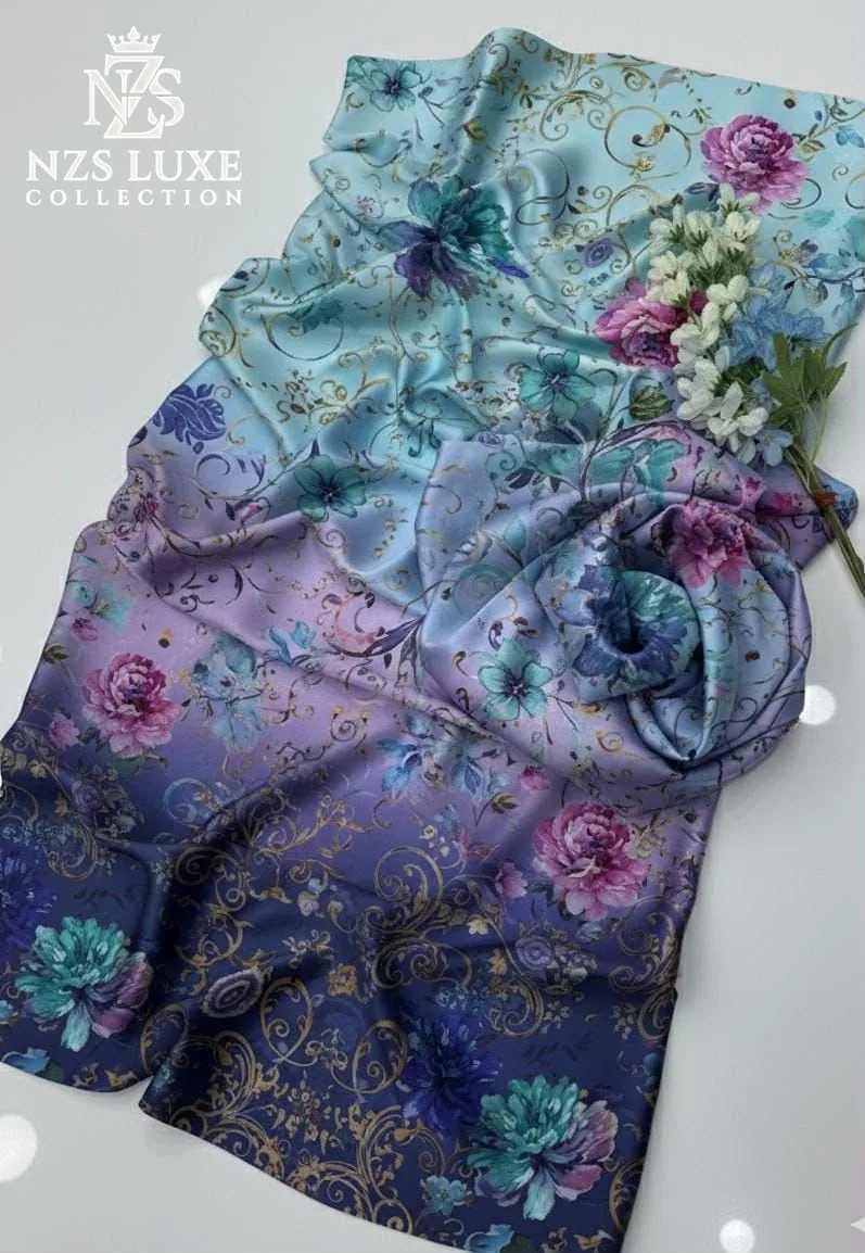 Digital Printed Shamooz Silk 3-Piece unStitched Suit - image 4