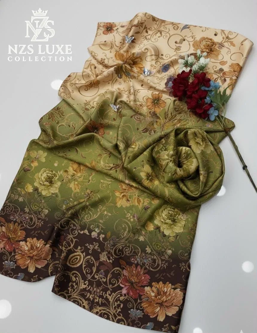 Digital Printed Shamooz Silk 3-Piece unStitched Suit - image 6