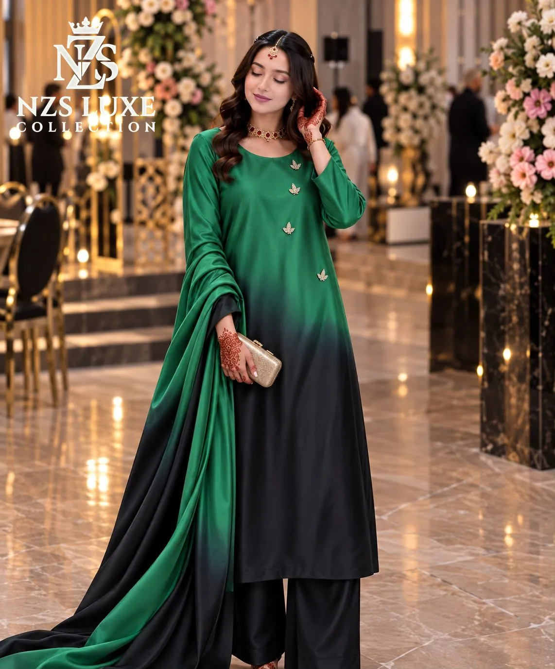 Digital Printed Shamooz Silk 3-Piece unStitched Suit - image 3