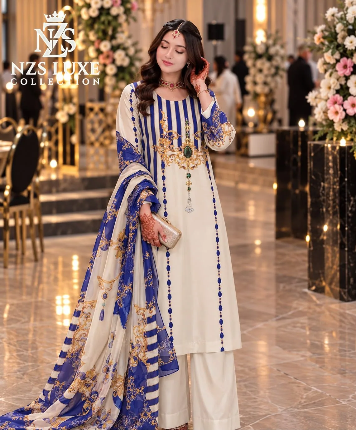 Digital Printed Shamooz Silk 3-Piece unStitched Suit - image 5