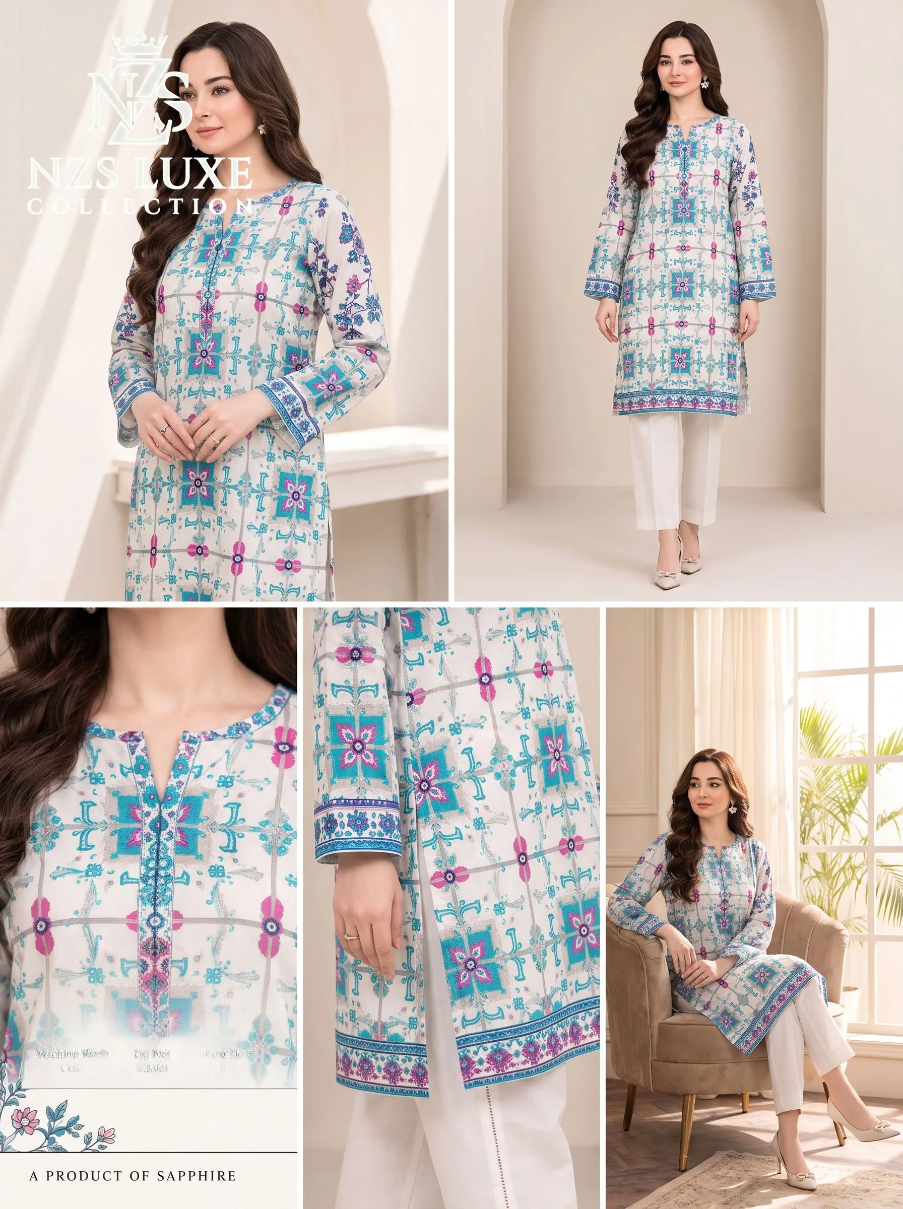 Printed Dhanak Three Piece unStitched Suit - image 4