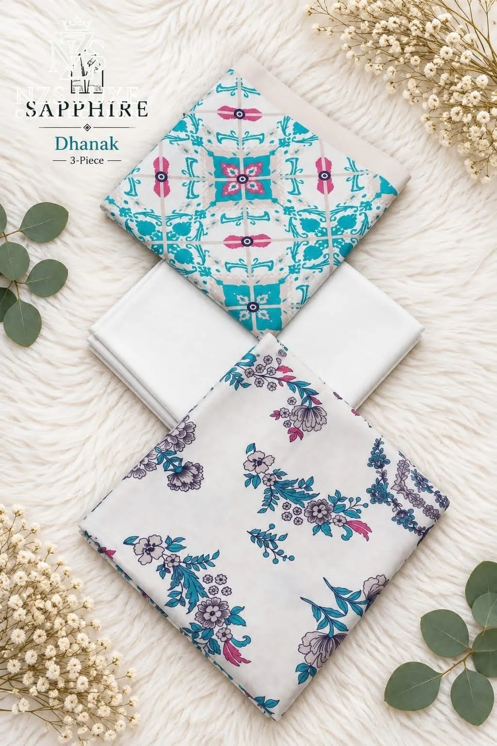 Printed Dhanak Three Piece unStitched Suit - image 5