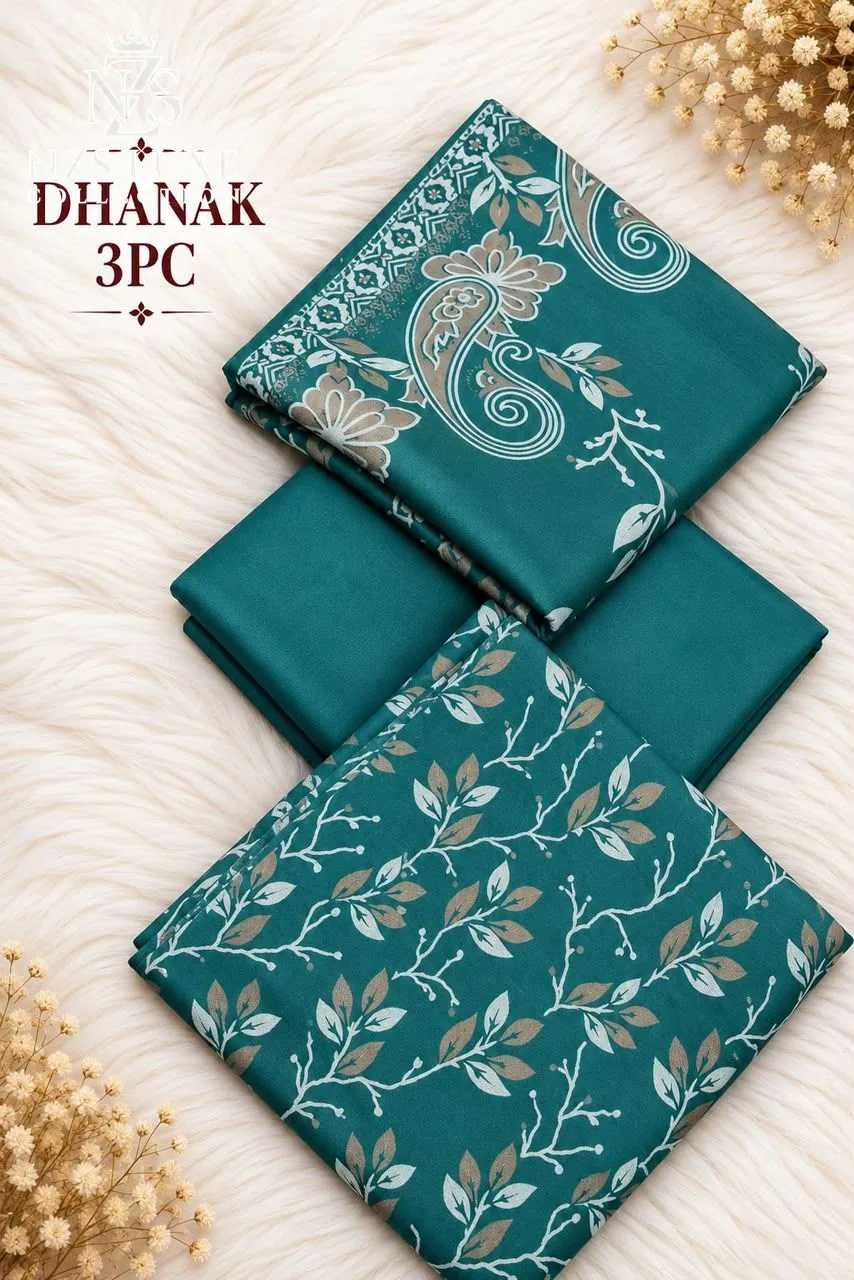 Dhanak Printed 3-Piece unStitched Suit - image 2