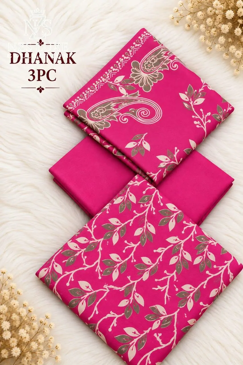 Dhanak Printed 3-Piece unStitched Suit - image 6