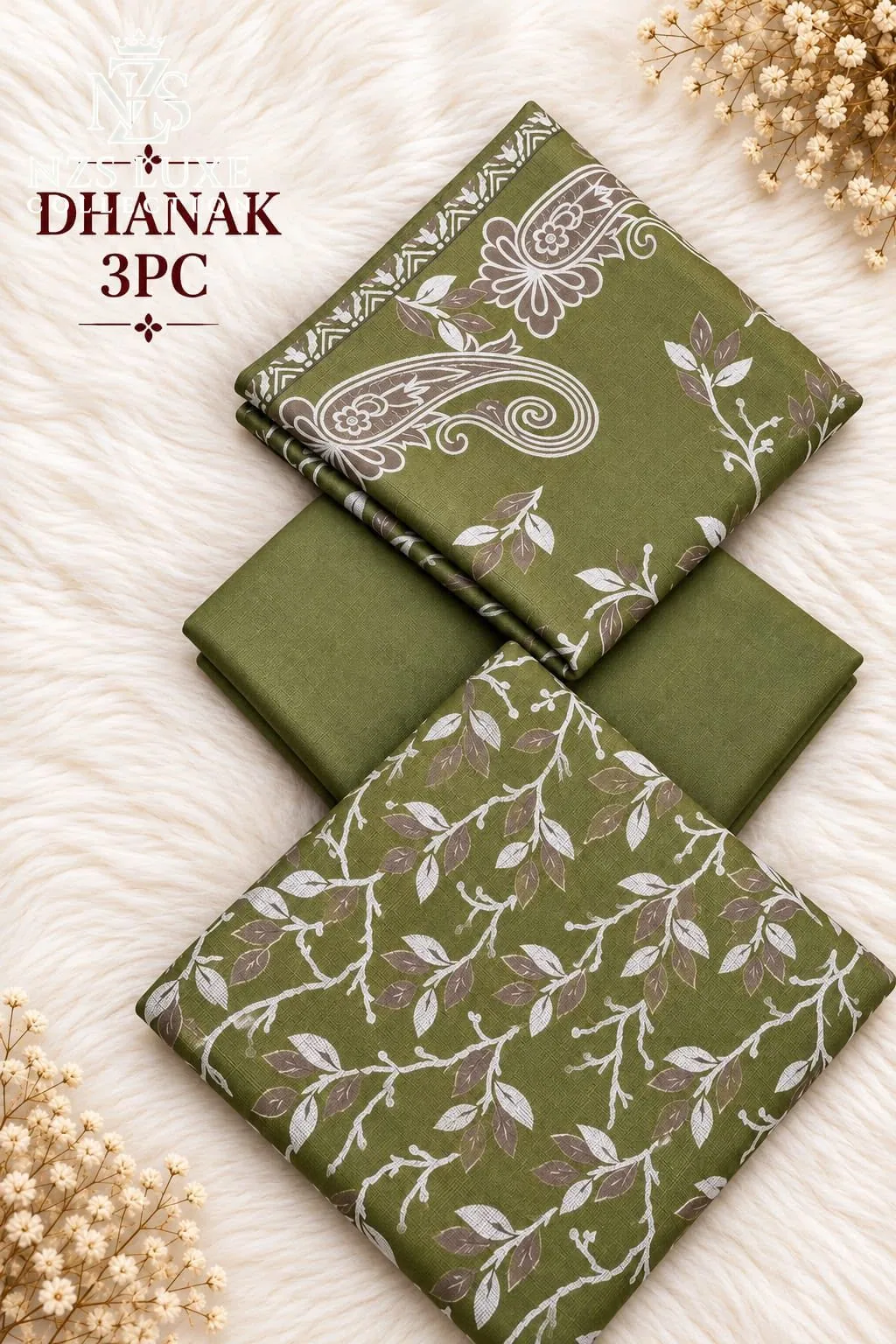 Dhanak Printed 3-Piece unStitched Suit - image 2