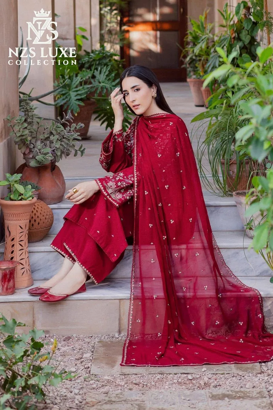 Batik Embroidered Dhanak 3-Piece unStitched Suit - image 3
