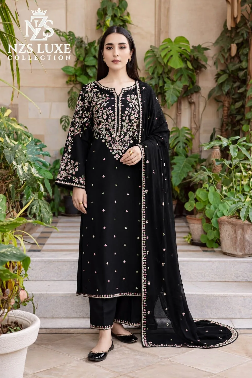 Batik Embroidered Dhanak 3-Piece unStitched Suit - image 4