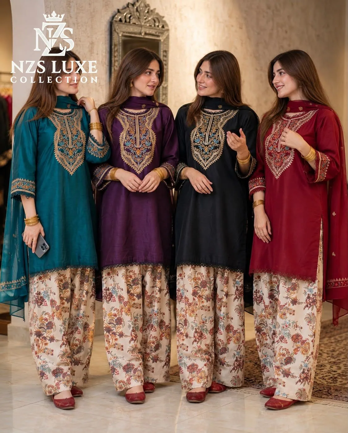 Aneela’s Hit Code Airjet Dhanak Embroidered 3-Piece Stitched Suit - image 1