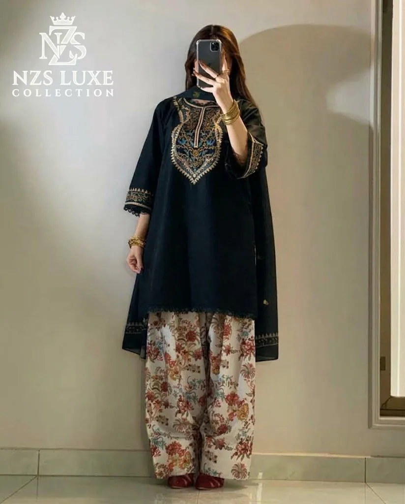 Aneela’s Hit Code Airjet Dhanak Embroidered 3-Piece Stitched Suit - image 2