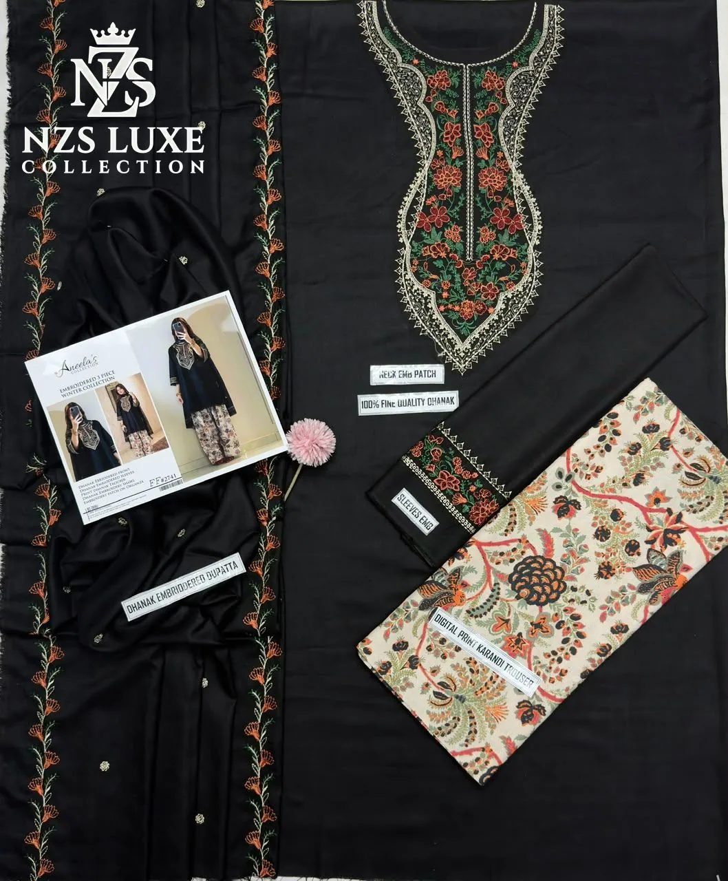 Aneela’s Hit Code Airjet Dhanak Embroidered 3-Piece Stitched Suit - image 3