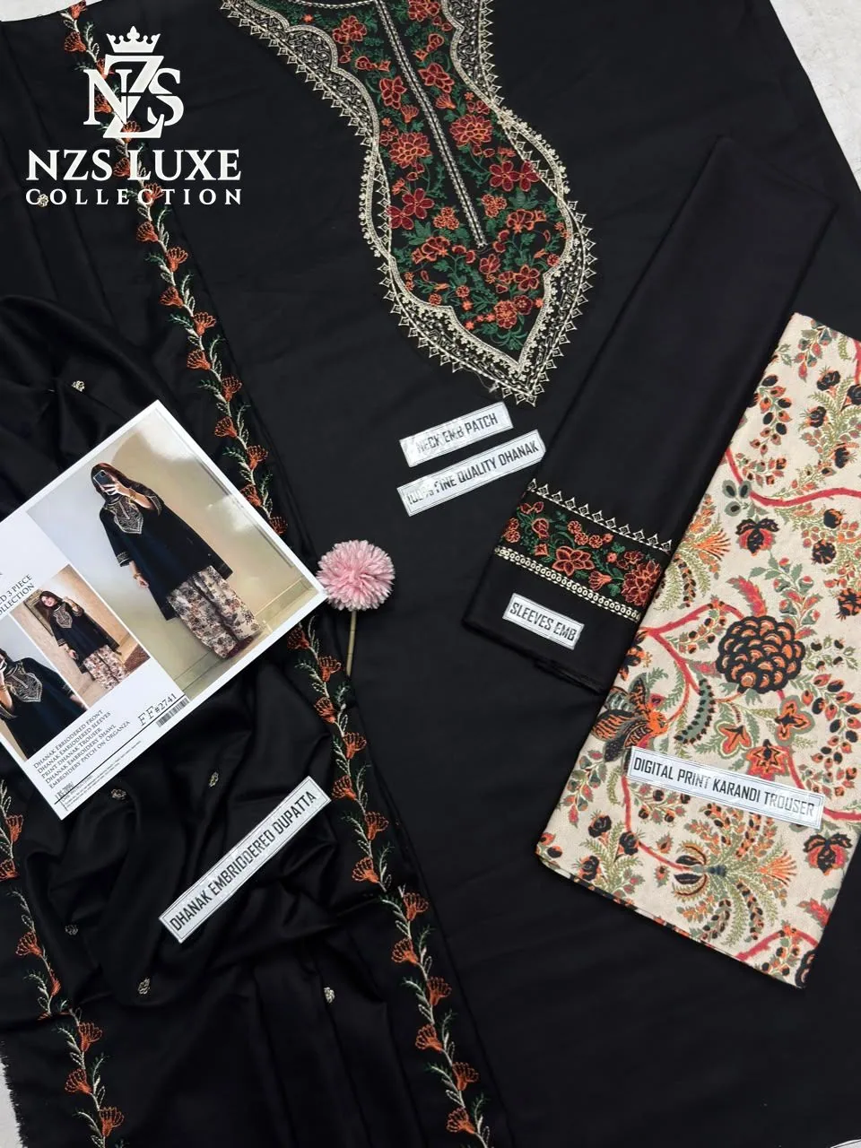 Aneela’s Hit Code Airjet Dhanak Embroidered 3-Piece Stitched Suit - image 4