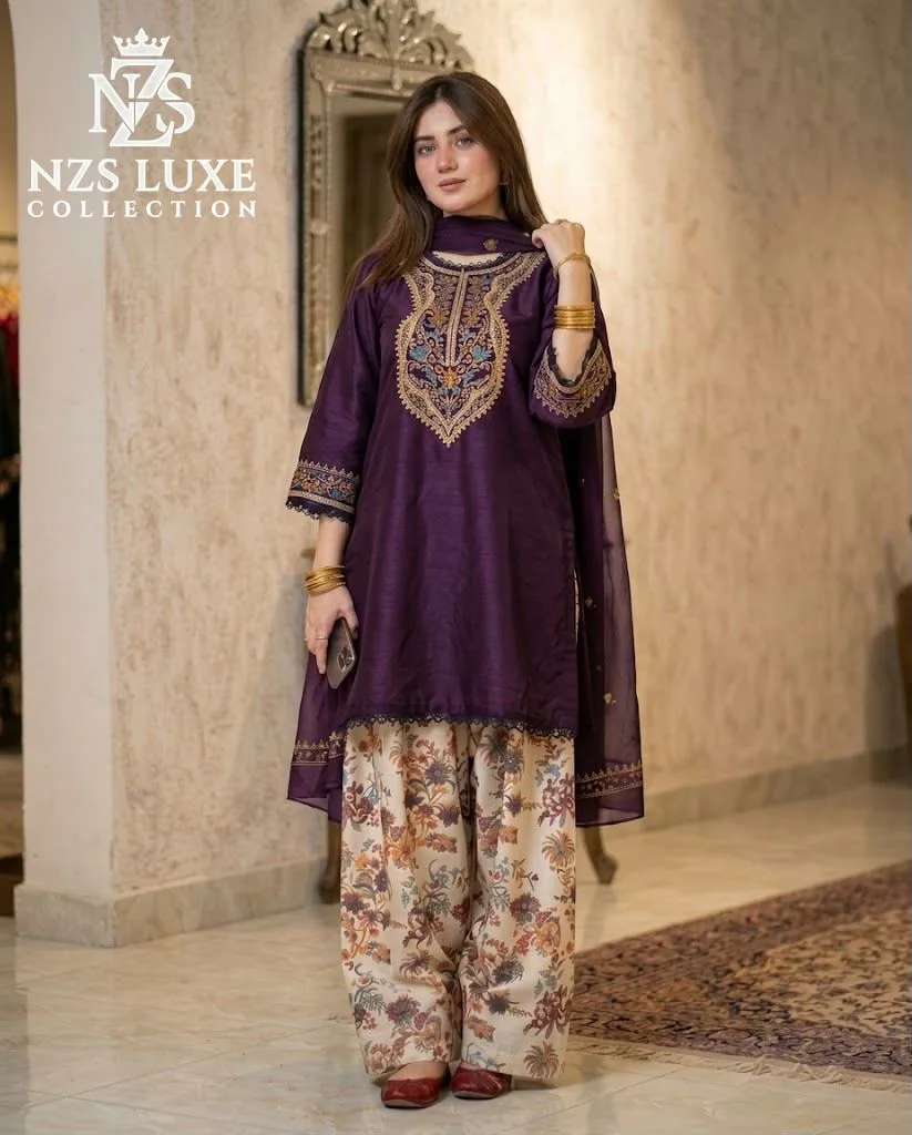 Aneela’s Hit Code Airjet Dhanak Embroidered 3-Piece Stitched Suit - image 6
