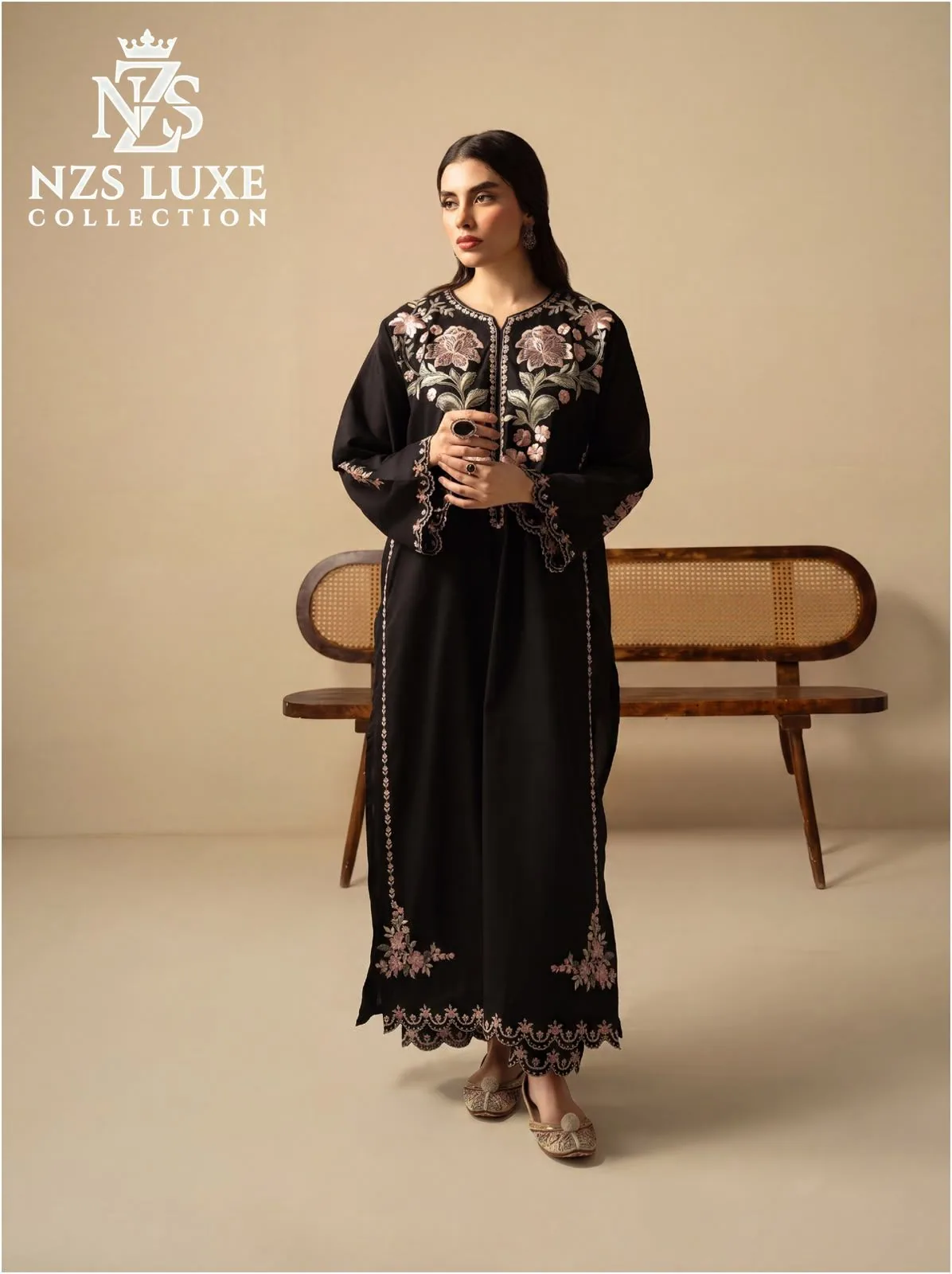Pure Dhanak Embroidered 2-Piece unStitched Suit - image 1