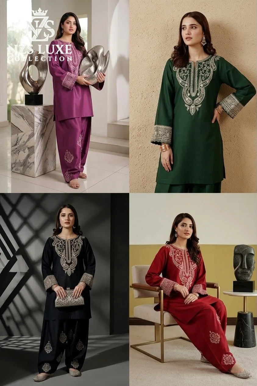 Embroidered Dhanak 3-Piece unStitched Suit in Winter Shades - image 1