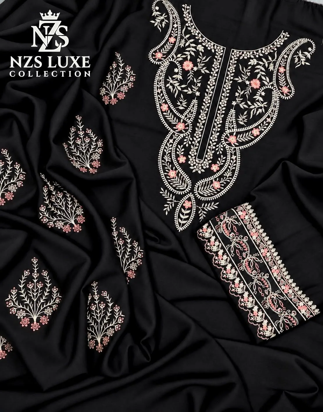 Embroidered Dhanak 3-Piece unStitched Suit in Winter Shades - image 6