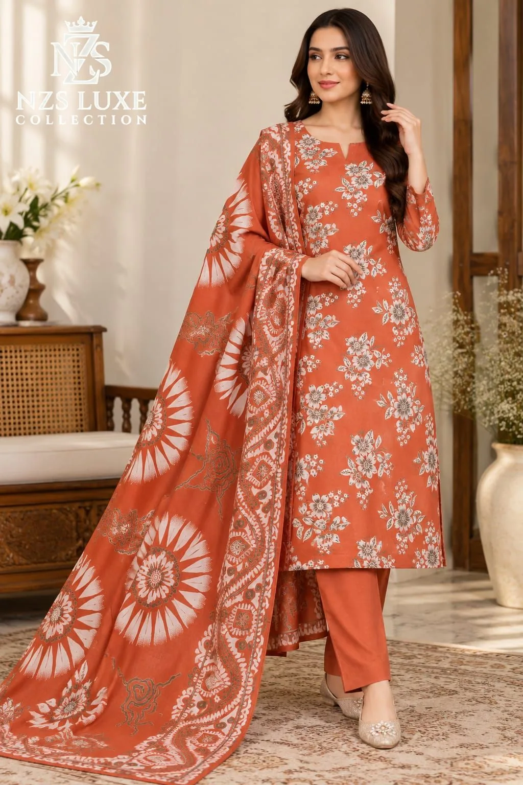 Lakhany Dhanak Printed 3-Piece unStitched Suit - image 5