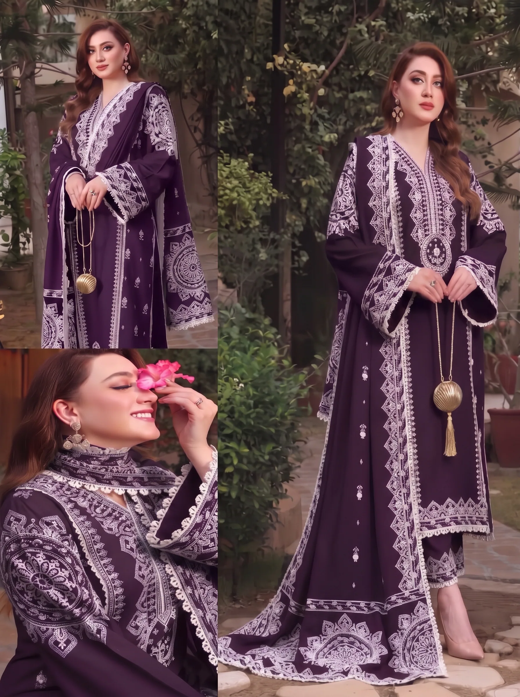 Aneela Premium Airjet Dhanak Embroidered 3-Piece Stitched Suit - image 6