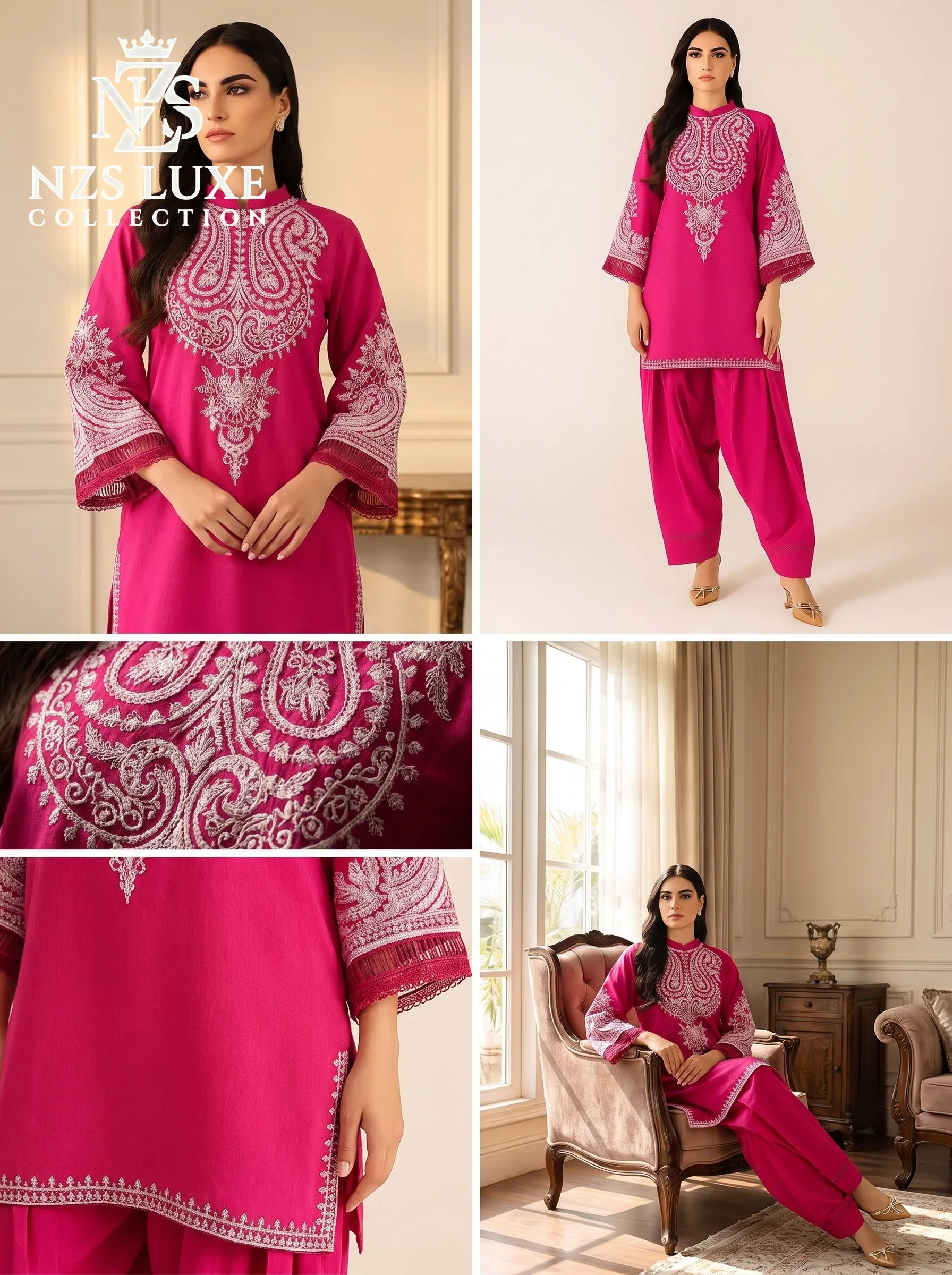 Dhanak Embroidered 2-Piece unStitched Suit - image 4