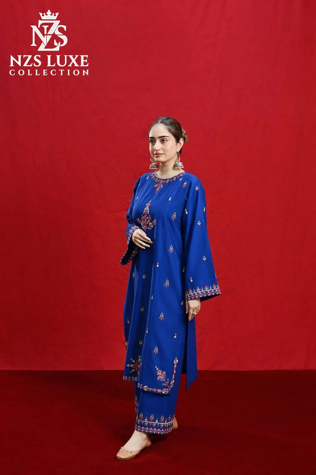 Dhanak Embroidered 2-Piece unStitched Suit - image 4