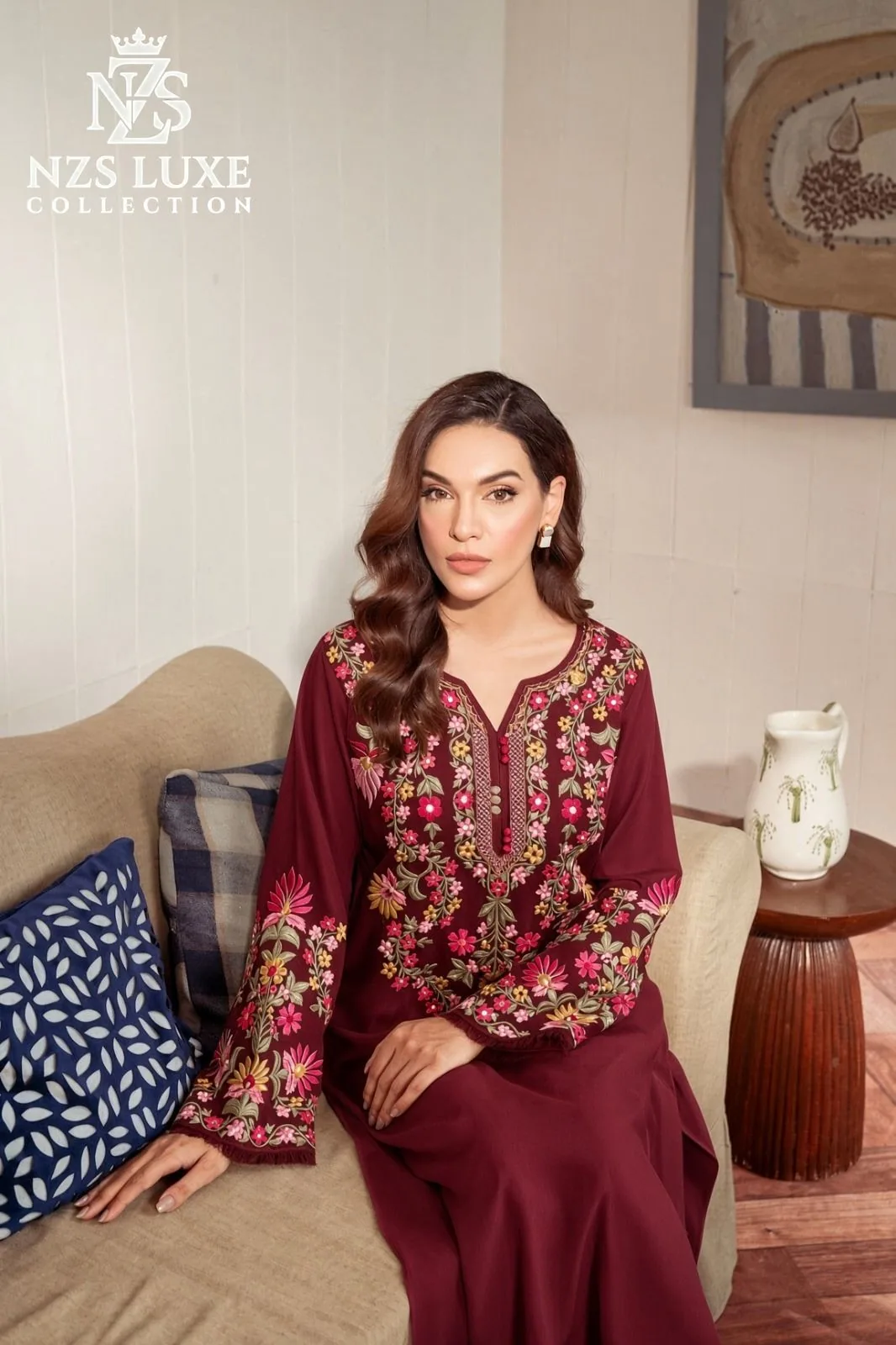 Dhanak Embroidered Front & Sleeves 2-Piece unStitched Suit - image 4