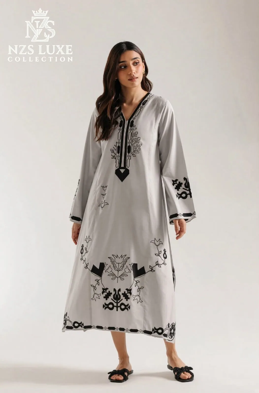 Dhanak Embroidered Front & Sleeves 2-Piece unStitched Suit - image 2
