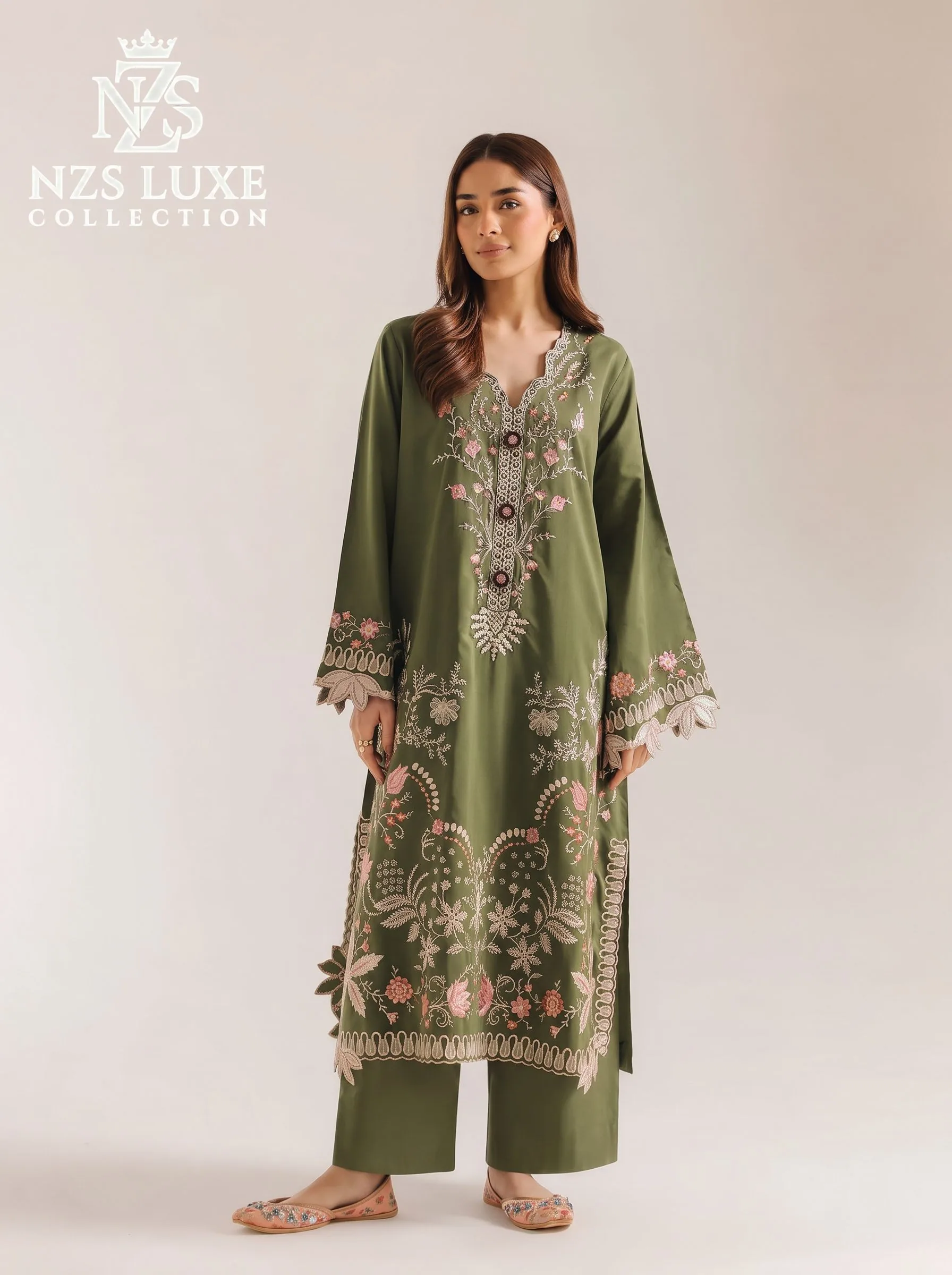 Dhanak Embroidered 2-Piece unStitched Suit - image 1