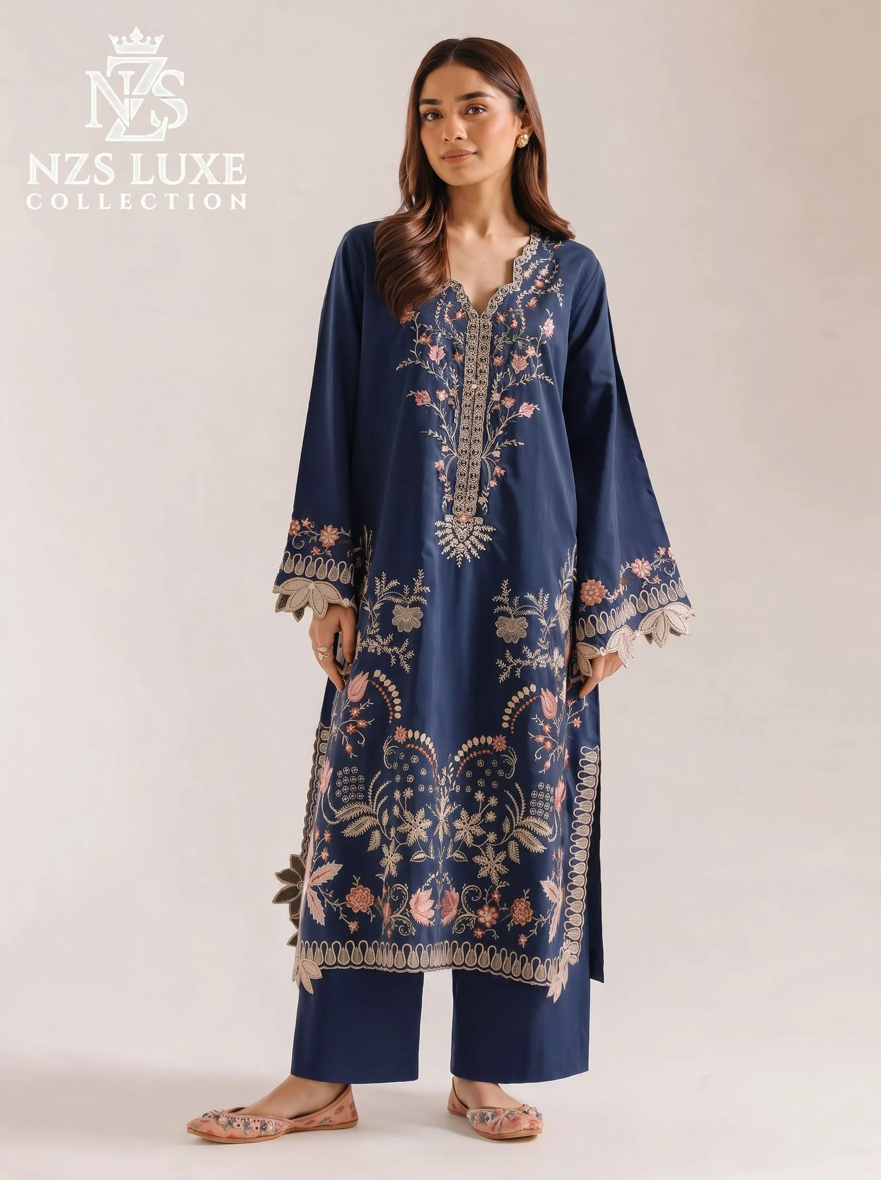 Dhanak Embroidered 2-Piece unStitched Suit - image 5