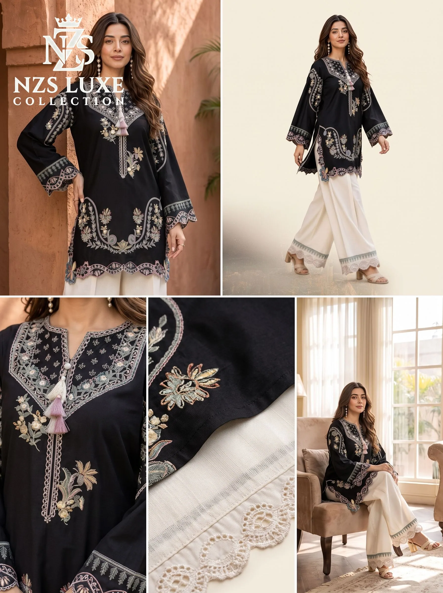 Dhanak Embroidered 2pc Front Sleeves unStitched Suit - image 6