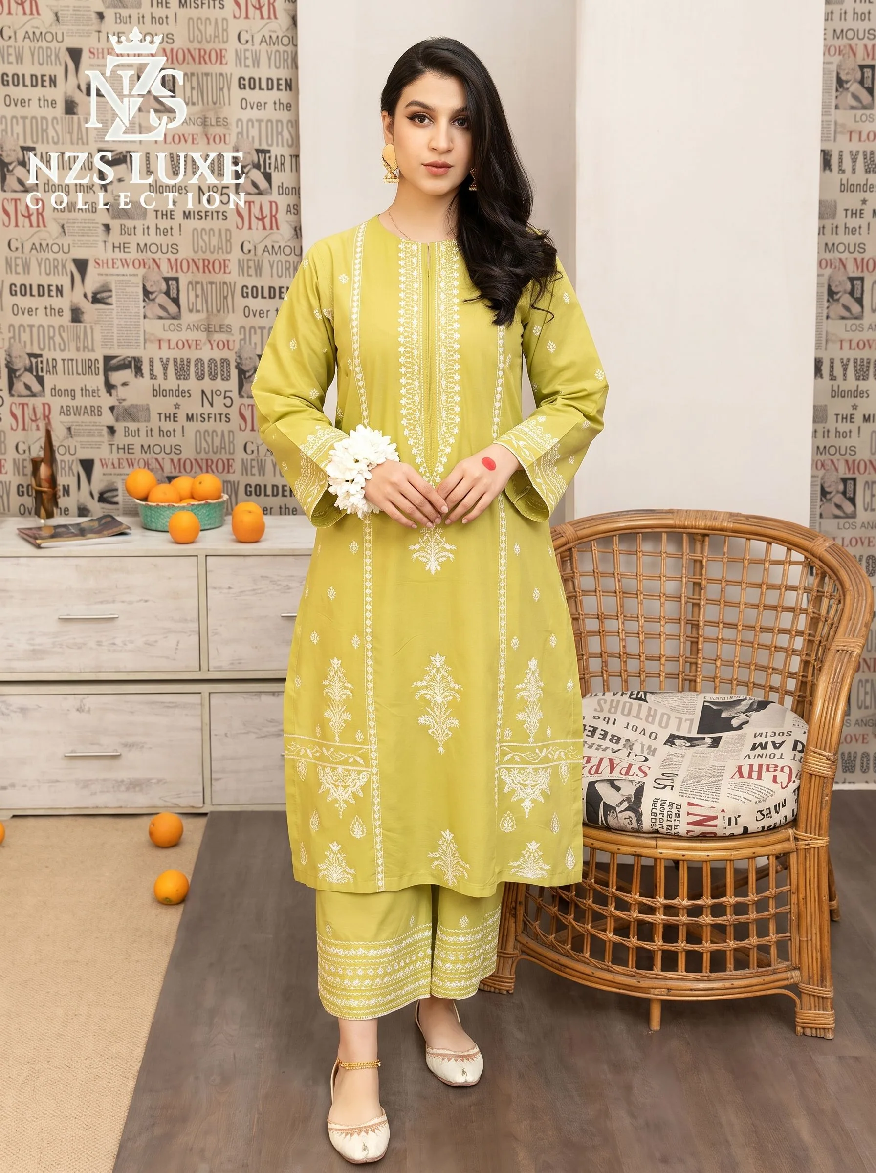Dhanak Embroidered Front & Sleeves 2-Piece unStitched Suit - image 1