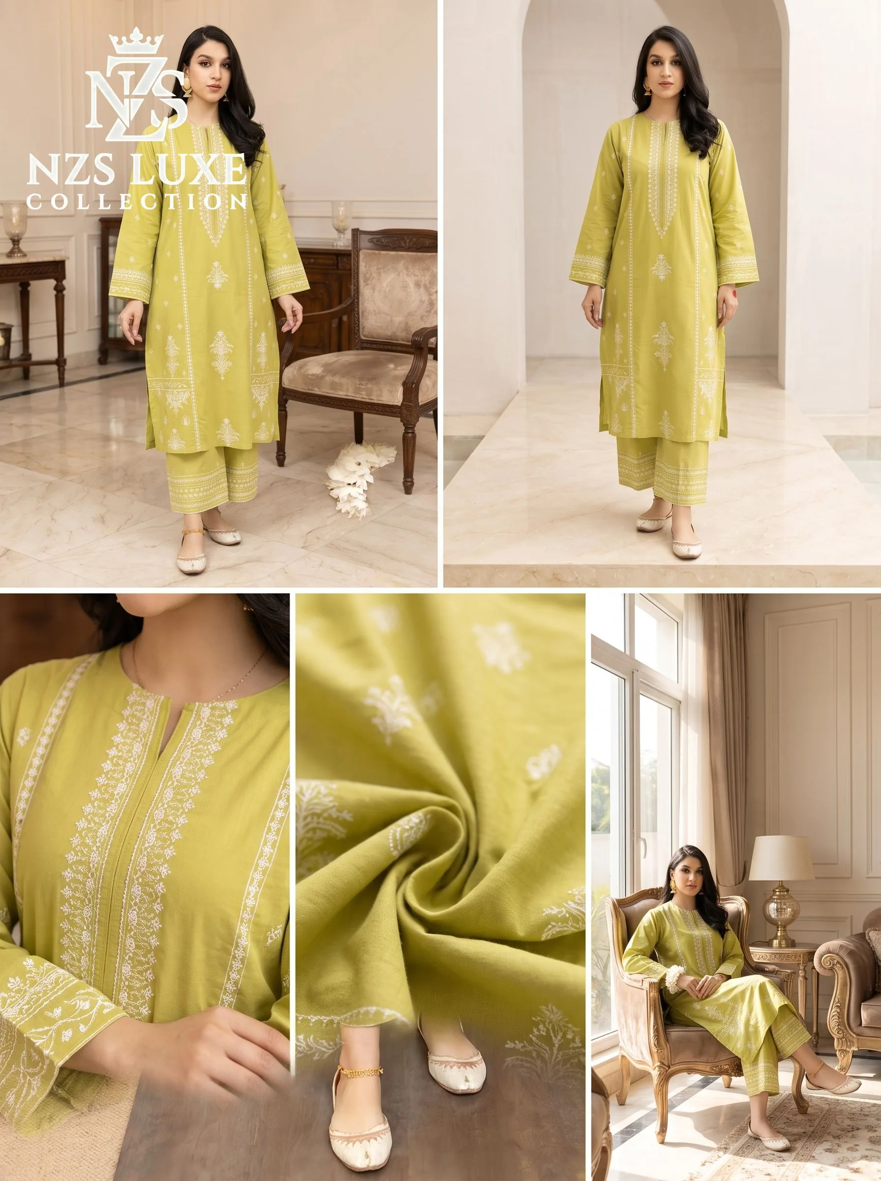 Dhanak Embroidered Front & Sleeves 2-Piece unStitched Suit - image 4