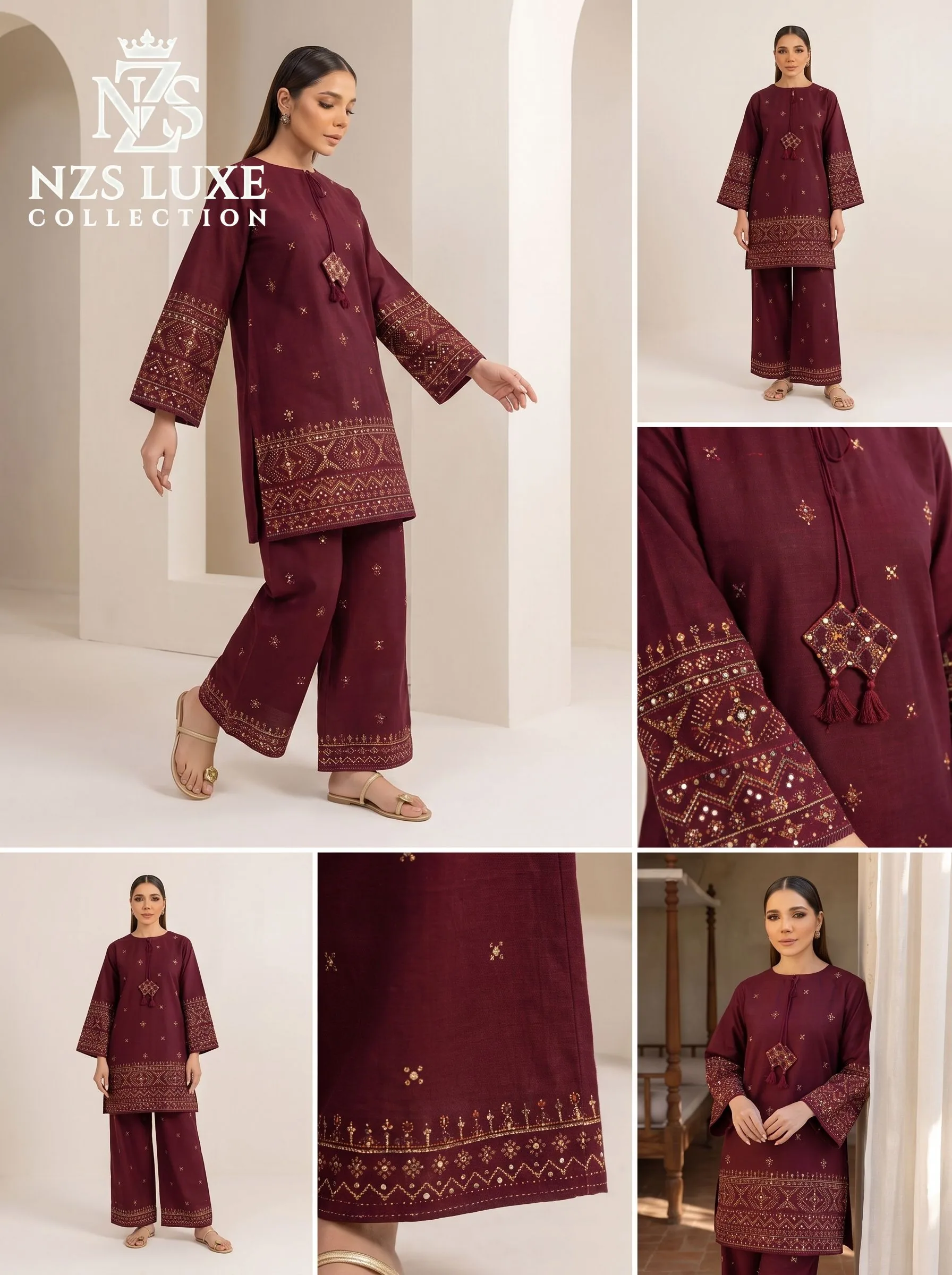 Dhanak Embroidered 2-Piece unStitched Suit - image 4
