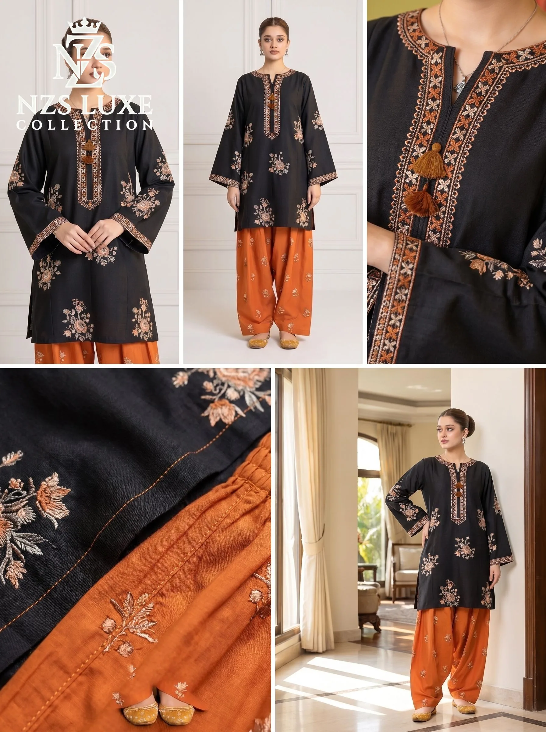 Dhanak Embroidered 2pc Front Sleeves unStitched Suit - image 6