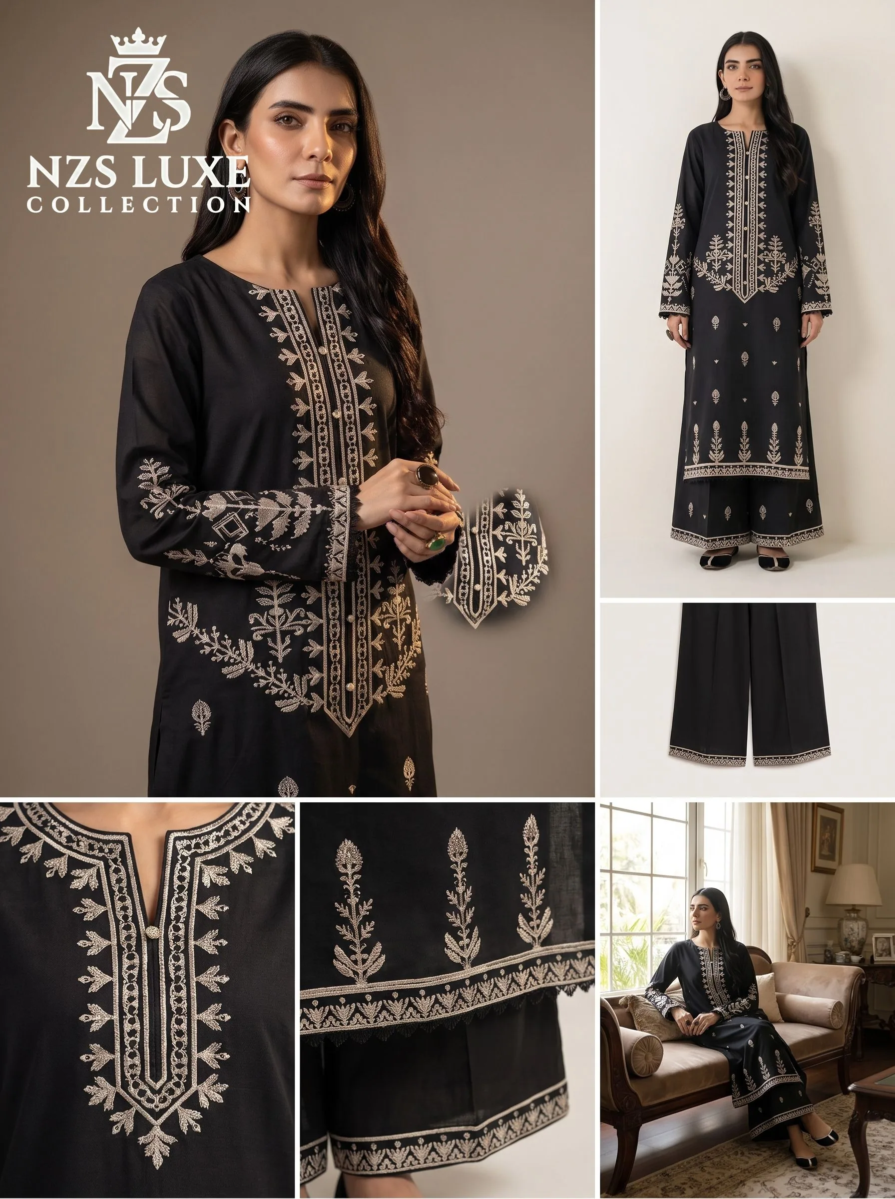 Dhanak Embroidered 2-Piece unStitched Suit - image 2