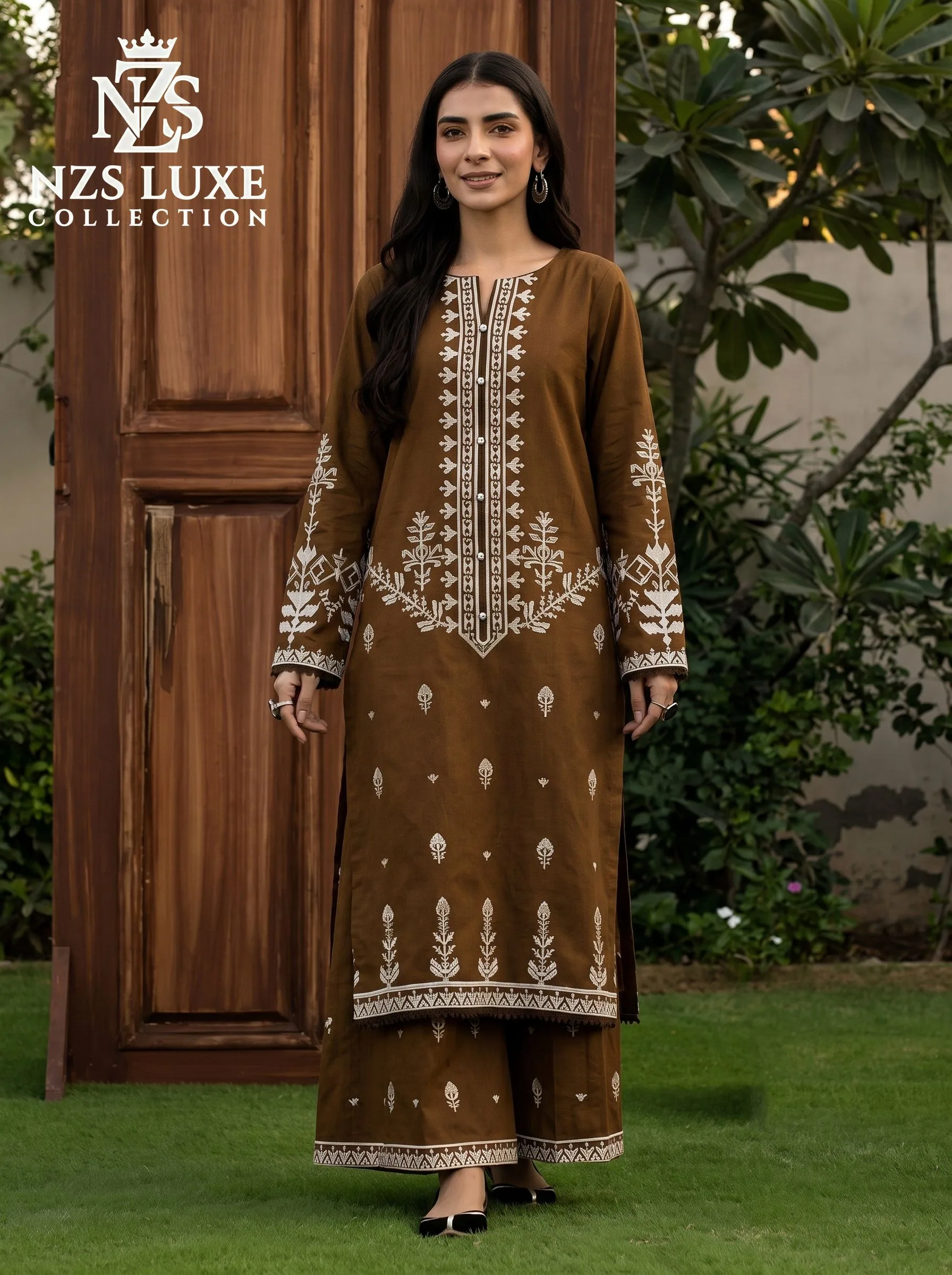 Dhanak Embroidered 2-Piece unStitched Suit - image 5