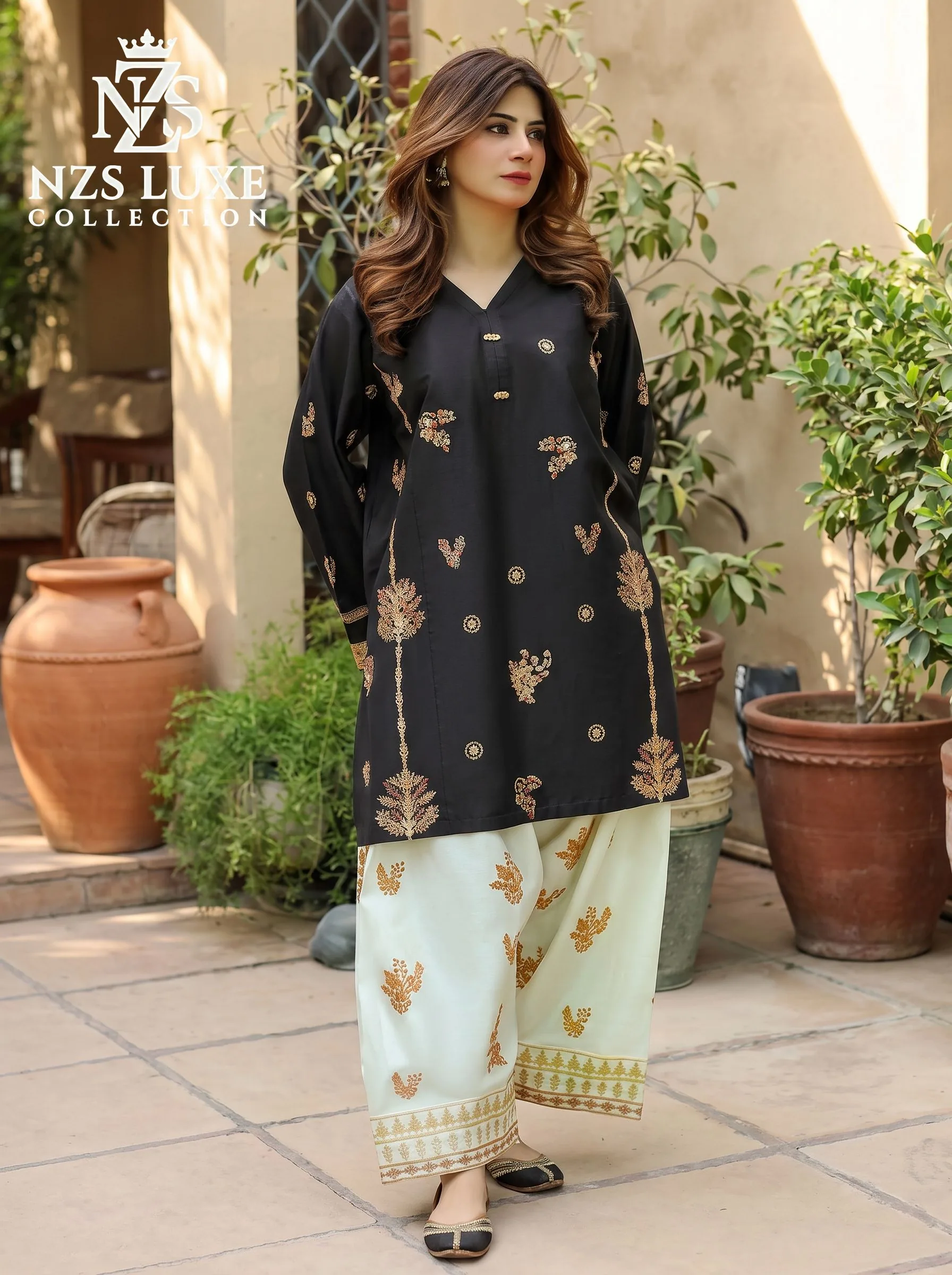 Dhanak Embroidered 2-Piece unStitched Suit - image 5