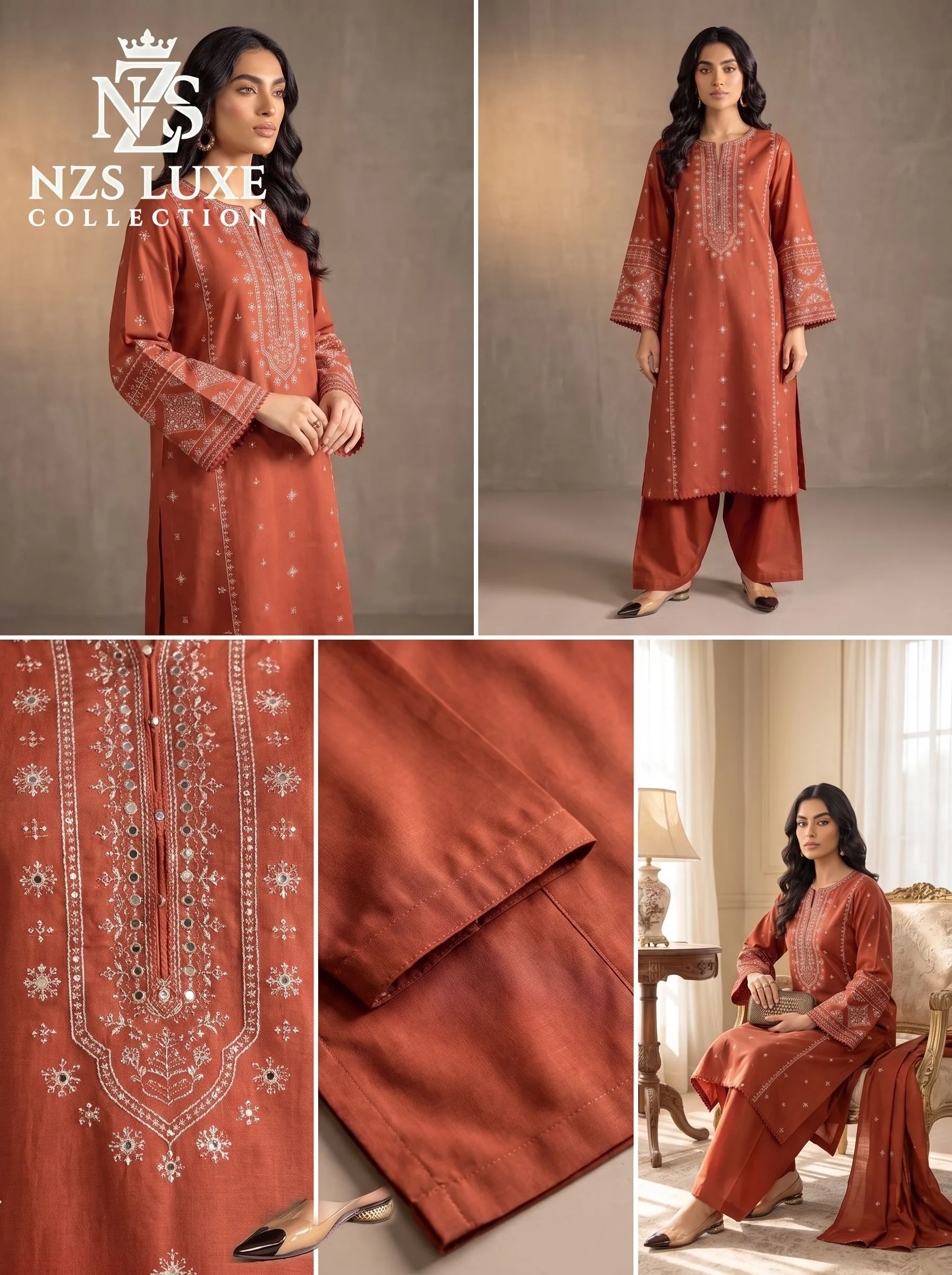 Dhanak Embroidered 2-Piece unStitched Suit - image 2