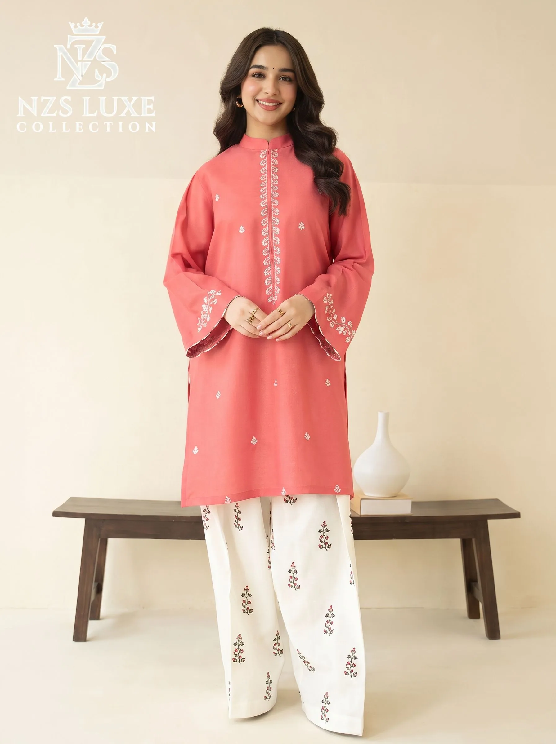 Dhanak Embroidered Front & Sleeves 2-Piece unStitched Suit - image 5