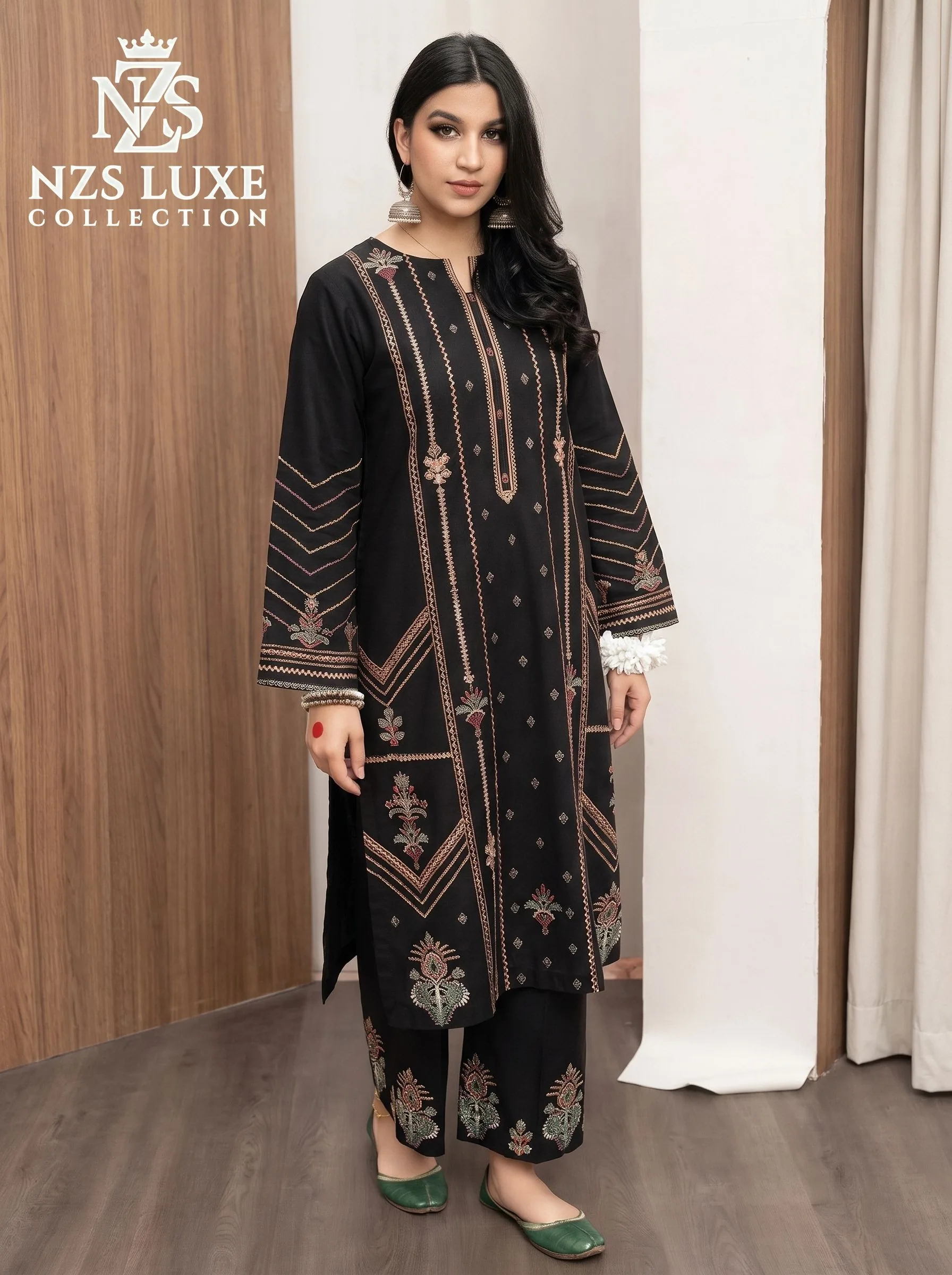 Dhanak Embroidered 2-Piece unStitched Suit - image 5