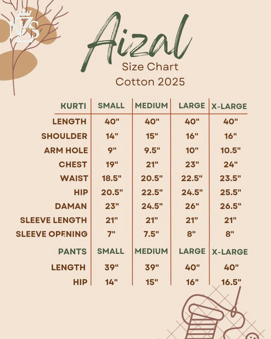 NZS LUXE Printed Lawn Co-ord 2-Piece Stitched Suit in Teal paisley - image 3