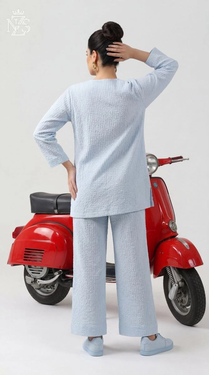 NZS LUXE Western Co-ord 2-Piece Stitched Suit in Sky blue - image 3