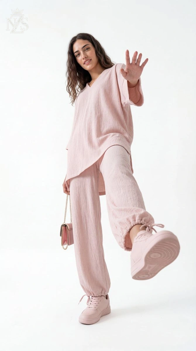 NZS LUXE Western Co-ord 2-Piece Stitched Suit in Blush pink - image 1